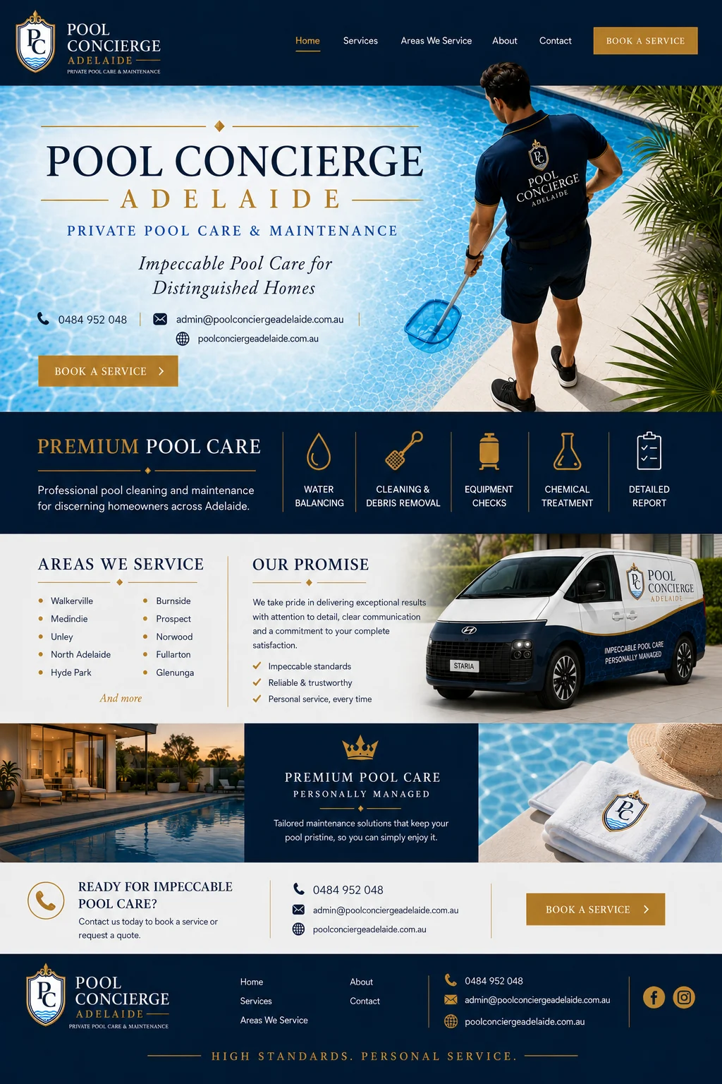 Professionally maintained residential swimming pool in Adelaide